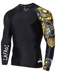 LAFROI Men's Long Sleeve UPF 50+ Baselayer Skins Performance Fit Compression Rash Guard-CLYYB Asym Time Manager Size XL