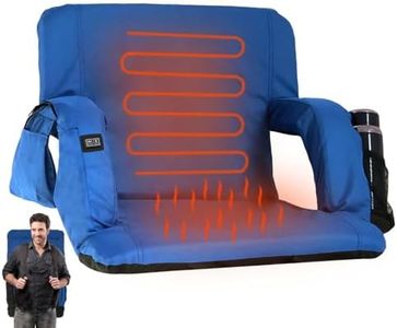 Double Heated Portable Reclining Bleachers Back Chair, Stadium Seats with Heated Back and Cushion, Outdoor Chair Cushion, Beach Chair , Stadium Chair with Back and Arm Support for Sport Events(Blue)