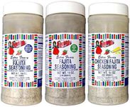 Bolner's Fiesta Extra Fancy Fajita Seasoning Large Jar 3 Flavor Variety Bundle: (1) Fajita, (1) Mesquite Fajita, and (1) Chicken Fajita, 14 Oz. Ea.