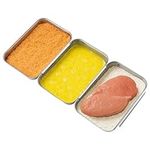 Navaris Breading Trays Set - 3 Stainless Steel Pans for Preparing Bread Crumb Dishes, Panko, Schnitzel, Breadcrumb Coating Fish and Marinating Meat