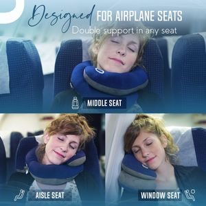 BCOZZY Large Travel Neck Pillow – Navy Support Cushion