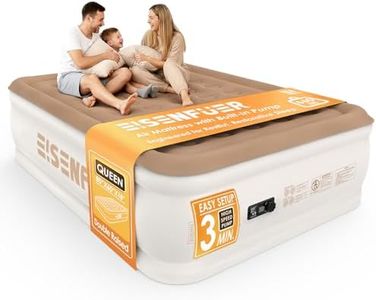 EISENFUER Air Mattress Queen with Built-in Pump – 18" Raised Inflatable Bed with High Speed Built-in Pump, Stable and Durable, colchón inflable, Cozy Guest Air Bed for Sleepovers, Glamping, Moving