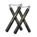 AUFIKR Portable Foam Nunchucks, 2 Pairs Black Training Nunchakus Suitable for Kids & Beginners Practice and Training