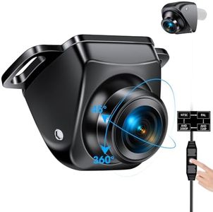 Caméra de Recul【3 Méthodes de Montage】 360° Rotative Camera de Recul Voiture Soutien AHD 1080P/720P/NTSC/PAL Modes Caméra de Vue Frontale/Recul Universelle DC 12V-24V pour Caravane Camping Car