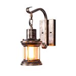 Rustic Light Fixtures, Oil Rubbed Bronze Finish Indoor Vintage Wall Light Wall Sconce Industrial Lamp Fixture Glass Shade Farmhouse Metal Sconces Wall Lights for Bedroom Living Room Cafe(1 Pack)