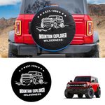 32 Inch Spare Tire Covers with Backup Camera Hole Compatible with Ford Bronco Base Big Bend Black Diamond Outer Banks 32" Wheel Protectors Accessories (Car Pattern)