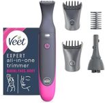 Veet Expert Electric All-in-one Trimmer, Women Hair Removal Device Bikini, Face & Eyebrows Multi-Use, USB Charging & Accessories Rechargeable, 100percent Waterproof, Designed for Wet & Dry Use