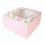 Chic a Choc Half Kg Cake Box. 0.5 Kg. Pink Floral watercolour (Pack of 8). (7x7x4 in). Bakery Box, Homebakers, Party Favours