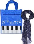 MEANT2TOBE Music Lover Gifts, Music Gift for Piano Teachers and Musicians, Music Gifts, Music Teacher Gifts for Women, Gifts for Music Teachers, Musical Notes Print Scarf, Piano Keys Handbag