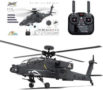 Razordon F11-S AH64 RC Helicopter for Adults, 1/32 Scale 2.4G 6CH Dual-axis Co-Drive Flybarless Stunt RC Military Helicopter with GPS Flight Control System and Camera (RTF GPS Smart Version)