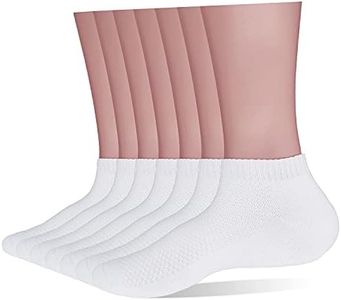 Ait fish 100% Cotton Socks for Men and Women - Thin Low Cut Ankle Socks (White)