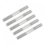 sourcing map Double Ended Stud Screws (M8 Thread 80mm Length) 5pcs, 304 Stainless Steel Dual Threaded Rod Bolts - for House Maintenance