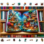 WOODEN.CITY Enchanted Tales: Wooden Jigsaw Puzzles for Adults, 1000 Pieces Set with 100 Whimsies, Unique Puzzles for Adults - Premium Quality Wooden Jigsaws (Fantasy Book)