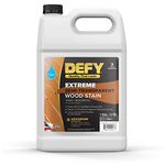 DEFY Extreme Semi-Transparent Outdoor Wood Stain and Sealer in One, Gray, 1 Gallon - Fence Stain, Deck Stain and Sealer for All Wood Types