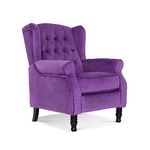House of Velvet Purple Marianna Recliner Wingback Chair