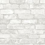 NuWallpaper NU3010 Grey and White Brick Peel & Stick Wallpaper, Multicolor