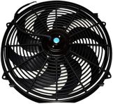 A-Team Performance Radiator Electric Cooling Fan 16 Inch Radiator Fan Heavy Duty 12V Wide Curved 16" 8 Blades Thermostat Kit 3000 CFM, 16 Inch Cooling Fan Reversible Push or Pull with Mounting Kit