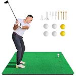 ToVii 5x4ft Golf Hitting Mat | Premium Artificial Turf with Rubber Foam Padding | Golf Mat for Indoor/Outdoor Practice | Come with 2 Rubber Tees, 7 Golf Tees and 6 Golf Balls