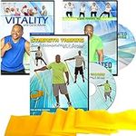 Senior Exercise Workout Video: 3 DVDs + includes resistance band with Curtis Adams. All exercises are demonstrated sitting and standing