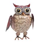 TERESA'S COLLECTIONS Garden Ornaments Outdoor Harvest Decoration Gifts, Metal Owl Garden Ornament Outdoor for Garden Decor, Garden Owl Art Decor for Garden Yard Lawn & Patio, 18CM