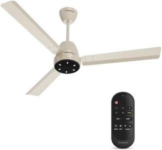 Crompton Energion Niteo 1200 mm BLDC Ceiling Fan | Warm Ambient LED Indicators | Remote Control | BEE 5 Star Energy Rating | Superior Air Delivery | 4 Year Manufacturer Warranty | Ivory Black