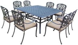 Oakland Living AZ7206-7201-17-D56-AB Aluminum 9-Piece Dining Set, Antique Black