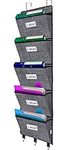 VERONLY Hanging Wall File Folder Organiser - Over Door Storage Magazine Holder with 5 Large Pockets for School Paper,Document,Mails,Books