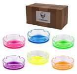 GERMANUS 6 x Ashtrays from Glass for Cigarettes, Assorted Colors