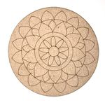 Adikala Engraved Mandala MDF Base for DIY | for Decorations, Festival Gift, Wedding Decorations 8. inch