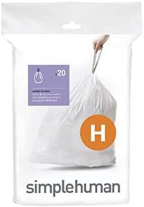 Simplehuman Code H 30-35L Custom Fit Bin Liners, White, CW0168