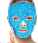 candyfouse Ice Pack Cold Face, Eye Masks Reduce Face Puff, Dark Circles, Reusable Cold Hot Gel Face Eye Mask, Suitable for Women Facial SPA, Ice Face Mask for Sleeping, Headaches (Blue Updated)