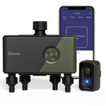 Diivoo WiFi Water Timer 4 Outlets, Smart Sprinkler/Hose/Tap Timer Compatible with Alexa & 24 Irrigation Plans & Rain Delay, Garden Watering Systems Controller with 2 Watering Modes for Lawn Yard