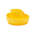 Doidy Cup and Bowl Gift Set, 6 Months +, Silicone Non-Slip Suction Bowl and Open Cup for Training and Learning to eat & Drink, weaning & Feeding Essentials for Baby Food (Yellow)