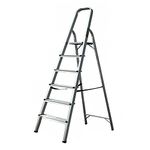 6 Step Ladder, Dripex Heavy Duty Aluminum, Portable Folding Stool, With Anti-Slip Steps & Non-Slip Feet, Strong Sturdy Steel Safety EN 131 Household Stepladders for Home Kitchen Garage (6-step)