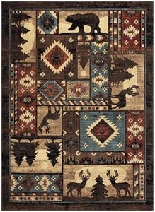 Home Dynamix Buffalo Bear Area Rug, 1'8"x2'7", Brown/Red