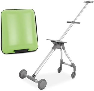 3-in-1 Carry On Luggage with Removable Cart | 20” Hardside Suitcase, Detachable Travel Tote & Foldable Utility Cart with 3 Adjustable Heights | for Adults, Kids, Shopping & Travel | 42L, 5KG (Green)