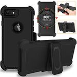 DuraSafe Cases for iPhone 6 Plus iPhone 6s Plus 5.5" [ 2014/2015 ] A1522 A1524 A1593 A1634 A1687 A1699 Rugged Shock Absorbing Protective Cover with Detachable Holster - Black(with Holster)