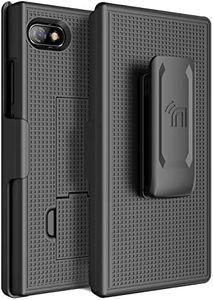 Nakedcellphone Case with Clip for Unihertz Titan Slim Phone, Hard Shell Cover with Kickstand and [Rotating/Ratchet] Belt Hip Holster Holder Combo - Black