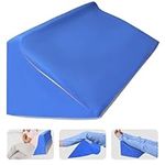 JumboTIGER Wedge Pillow for Side Sleepers, Medical Triangle Pillow for Pregnancy, Body Positioners Inclined Positioning Wedge for Elderly, Leg Elevation Pillows for After Surgery, Blue Foam Wedge