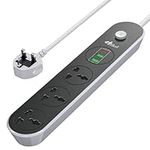 Hulker Extension Lead with USB slots 3 Way 3 USB Ports (1 Type C and 2 USB Ports) Extension Socket Universal Power Strips with 1.6 M Bold Extension cord 13A 3250W