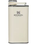 Stanley Classic Flask 8 oz / 0.23 L with Never-Lose Cap, Wide Mouth Stainless Steel Hip Flask for Easy Filling & Pouring, Insulated BPA-Free Leak-Proof Flask,Hammertone Green