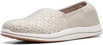 Clarks Women's Breeze Emily Loafer, Light Taupe Synthetic, 5