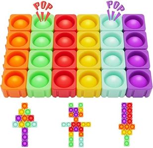 Ejanmilar Fidget Blocks, Infinity DIY Pop It Building Blocks, Push Pop Bubble Fidget Sensory Toy, Great Tool for Classroom