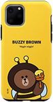 LINE Friends KCJ-DJT002 iPhone 11 Pro Case, Jungle Brown Dual Guard (Line Friends), 5.8 Inches, iPhone Back Cover, Officially Licensed Product