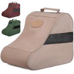 Jayefo Hunting Shoes Cover Bag - Stylish & Functional Walking Foot Bag, Walking Boots Bag Made with Cotton & Designed with Double Back Zips, Hook & Loop Fastener Ideal for Travelers & Hikers| (Fawn)