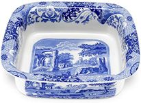 Spode Blue Italian Square Dish | 10 Inch Baking Dish for Serving Lasagna, Casserole, and Vegetables | Made from Fine Porcelain | Microwave and Dishwasher Safe