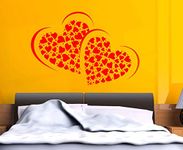 PRINTELLIGENT Pink PVC Vinyl Symbol of Love with Many Hearts Wall Sticker (PVC Vinyl, 70 cm x 50 cm)_des309