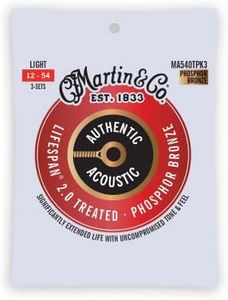 Martin Authentic Acoustic Guitar Strings - 3 Pack - Lifespan 2.0 Treated 92/8 Light