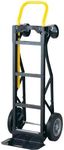 Harper Trucks PGDY8635P 700 lb Capacity Glass Filled Nylon Convertible Hand Truck and Dolly with 10" Flat-Free Solid Rubber Wheels,Black with Yellow Handle