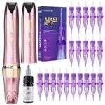 Mast P60 Tattoo Kit Wireless Tattoo Machine Rotary Microblading Pen Tattoo Gun 5 Strokes Length 2.2mm - 3.2mm,2 Batteries,Pink Color for Pro Artists